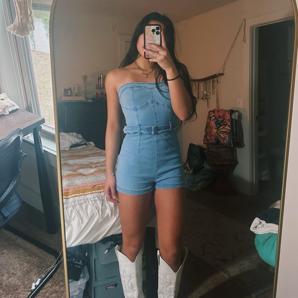 denim romper